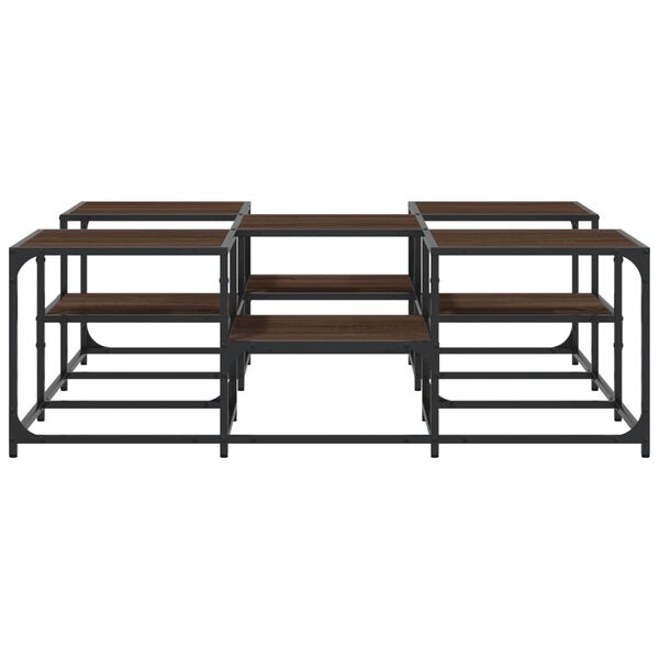vidaXL Τραπεζάκι Σαλονιού Καφέ Δρυς 121x121x40 εκ. Επεξεργασμένο Ξύλο