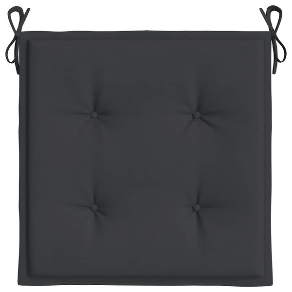 vidaXL Μαξιλάρια Καρέκλας Κήπου 2 τεμ. Μαύρα 40x40x4 εκ. Υφασμάτινα