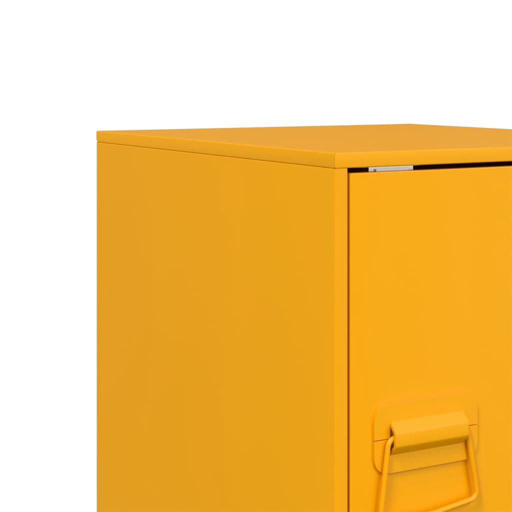 vidaXL Κομοδίνο Μουσταρδί 34,5 x 39 x 44 εκ. από Χάλυβα