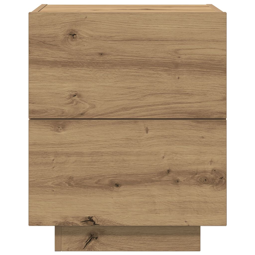 Κομοδίνο vidaXL με LED Φωτιστικά Artisan Oak 45x40x55 εκ.