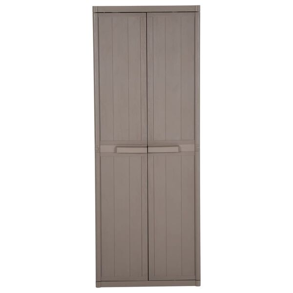 vidaXL Ντουλάπι Αποθήκευσης Κήπου Καφέ 65x45x172 εκ. PP Εμφάνιση Ξύλου