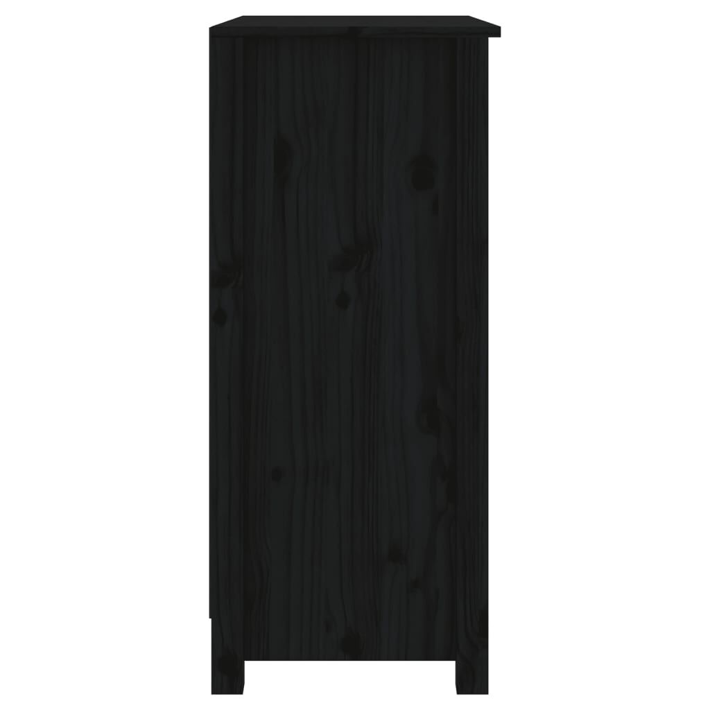 vidaXL Συρταριέρα Μαύρος 70 x 35 x 80 εκ. από Μασίφ Ξύλο Πεύκου