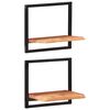 vidaXL Ράφια Τοίχου 2 Τεμ. 40x24x35 εκ. Μασίφ Ξύλο Ακακίας & Ατσάλι