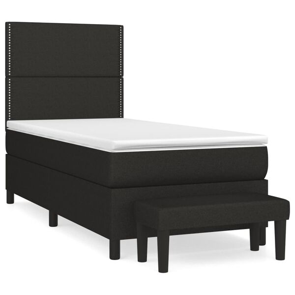 vidaXL &Kappa;&rho;&epsilon;&beta;ά&tau;&iota; Boxspring &mu;&epsilon; &Sigma;&tau;&rho;ώ&mu;&alpha; &Mu;&alpha;ύ&rho;&omicron; 90x200 &epsilon;&kappa;. &Upsilon;&phi;&alpha;&sigma;&mu;ά&tau;&iota;&nu;&omicron;