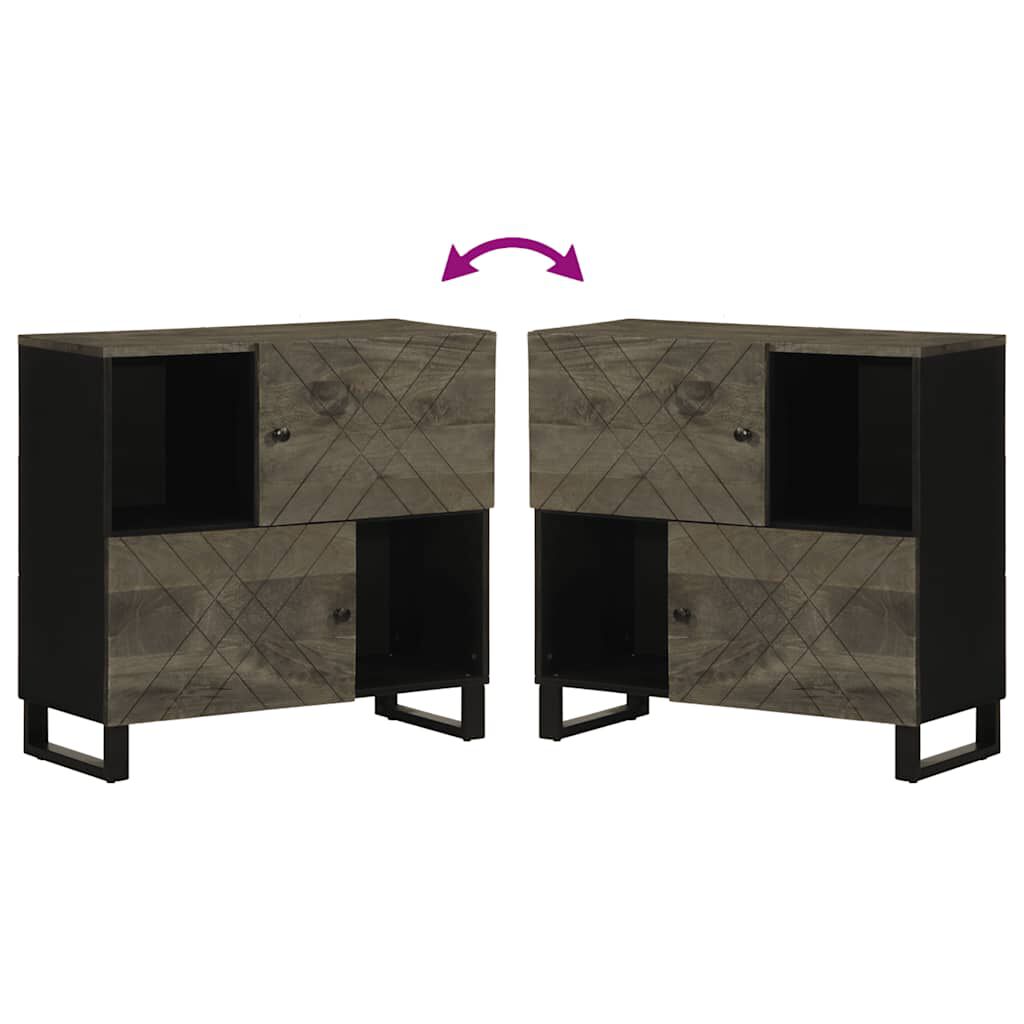vidaXL Σκευοθήκη Μαύρο 80x33x75 cm μασίφ ξύλο Μάνγκο