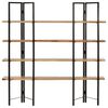 vidaXL Βιβλιοθήκη με 4 Επίπεδα 160 x 35 x 160 εκ. Μασίφ Ξύλο Μάνγκο