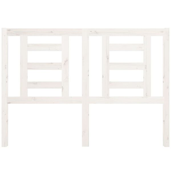 vidaXL Κεφαλάρι Κρεβατιού Λευκό 141 x 4 x 100 εκ. Μασίφ Ξύλο Πεύκου