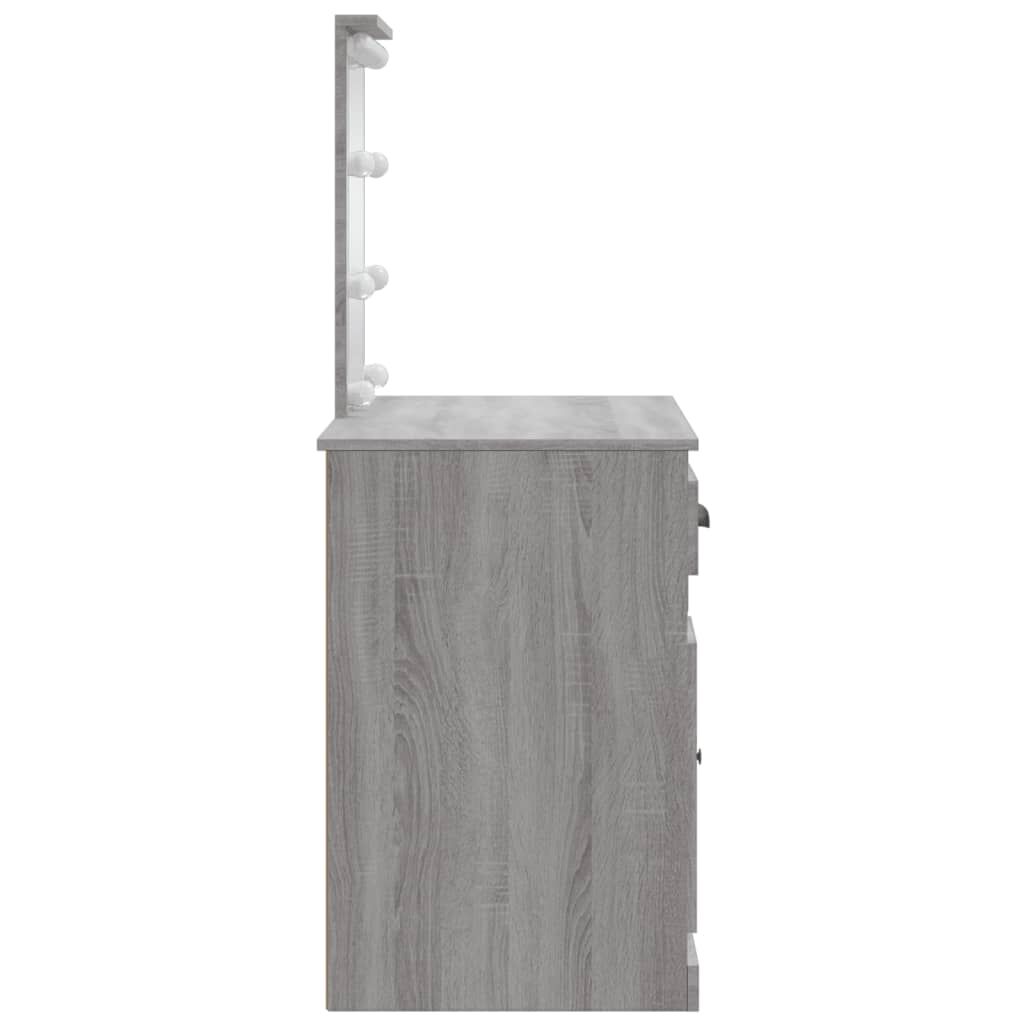 vidaXL Μπουντουάρ με LED Φώτα Γκρι Sonoma 90x42x132,5 εκ.