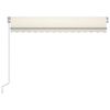 vidaXL Τέντα Συρόμενη Χειροκίνητη με LED Κρεμ 300 x 250 εκ.