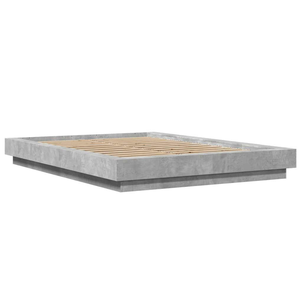 vidaXL Πλαίσιο Κρεβατιού Γκρι Σκυροδέματος 140x200 εκ. Επεξεργ. Ξύλο