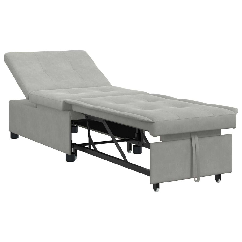 vidaXL Κρεβάτι καναπές Ανοιχτό γκρι 67 x 194 x 82 εκ Υφασμά Μικροΐνας