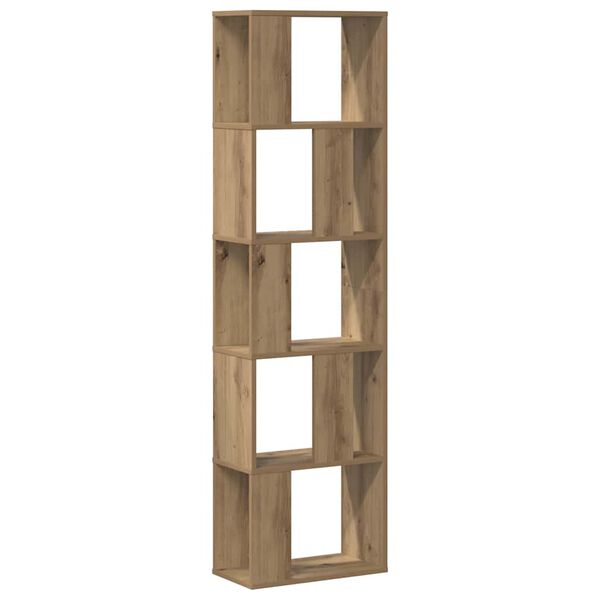 vidaXL Βιβλιοθήκη 5 Επιπέδων Δρυς 45x23,5x162,5 εκ. Επεξεργ. Ξύλο