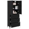 vidaXL Highboard &Mu;&alpha;ύ&rho;&eta; &Omicron;&xi;&upsilon;ά 69,5 x 34 x 180 &epsilon;&kappa;. &Epsilon;&pi;&epsilon;&xi;&epsilon;&rho;&gamma;&alpha;&sigma;&mu;έ&nu;&omicron; &xi;ύ&lambda;&omicron;