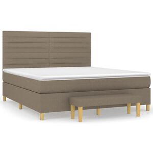 vidaXL &Kappa;&rho;&epsilon;&beta;ά&tau;&iota; Boxspring &mu;&epsilon; &Sigma;&tau;&rho;ώ&mu;&alpha; Taupe 160x200 &epsilon;&kappa;. &Upsilon;&phi;&alpha;&sigma;&mu;ά&tau;&iota;&nu;&omicron;