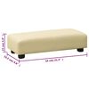 vidaXL Καναπεδάκι Παιδικό Λευκό Κρεμ από Συνθετικό Δέρμα με Σκαμπό
