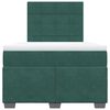 vidaXL Κρεβάτι Boxspring με Στρώμα Σκούρο Πράσινο 120x200εκ. Βελούδινο