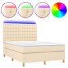 vidaXL &Kappa;&rho;&epsilon;&beta;ά&tau;&iota; Boxspring &mu;&epsilon; &Sigma;&tau;&rho;ώ&mu;&alpha; & LED &Kappa;&rho;&epsilon;&mu; 140x190 &epsilon;&kappa;. &Upsilon;&phi;&alpha;&sigma;&mu;ά&tau;&iota;&nu;&omicron;