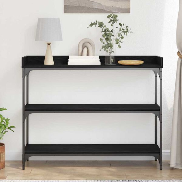 vidaXL Τραπέζι Κονσόλας με ράφι Μαύρη δρυς 100 x 30 x 80 εκατοστά