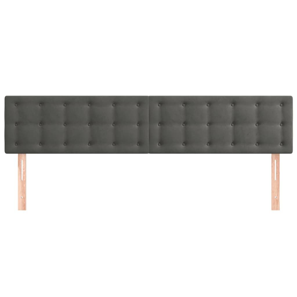 vidaXL Κεφαλάρια Κρεβατιού 2 τεμ. Σκούρο Γκρι 90x5x78/88 εκ. Βελούδινο
