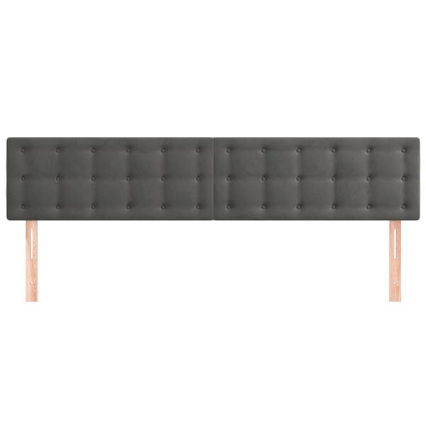 vidaXL Κεφαλάρια Κρεβατιού 2 τεμ. Σκούρο Γκρι 90x5x78/88 εκ. Βελούδινο