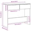 vidaXL Τραπέζι κονσόλας Μαύρη δρυς 90 x 36 x 75 εκ. Επεξεργασμένο ξύλο