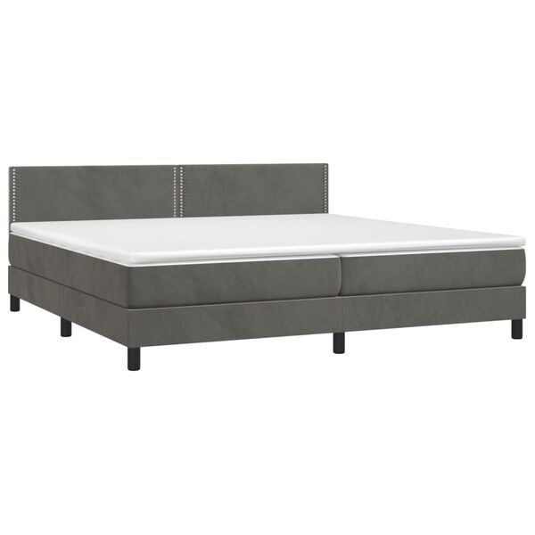 vidaXL &Kappa;&rho;&epsilon;&beta;ά&tau;&iota; Boxspring &mu;&epsilon; &Sigma;&tau;&rho;ώ&mu;&alpha; & LED &Sigma;&kappa;. &Gamma;&kappa;&rho;&iota; 200x200&epsilon;&kappa;. &Beta;&epsilon;&lambda;&omicron;ύ&delta;&iota;&nu;&omicron;