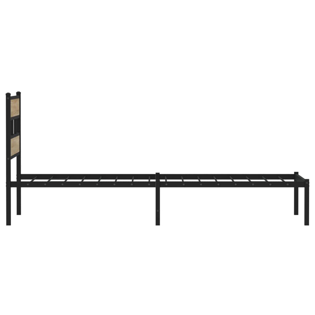 vidaXL Σκελετός Κρεβ. Χωρίς Στρώμα Sonoma Δρυς 75x190 εκ. Μεταλλικό