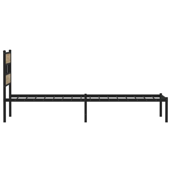 vidaXL Σκελετός Κρεβ. Χωρίς Στρώμα Sonoma Δρυς 75x190 εκ. Μεταλλικό