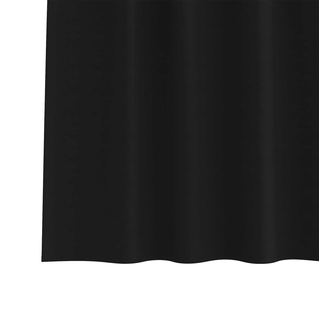vidaXL Κουρτίνες με κουρτίνες 2 pcs Μαύρο 245 x 140 εκ. Πολυεστέρας