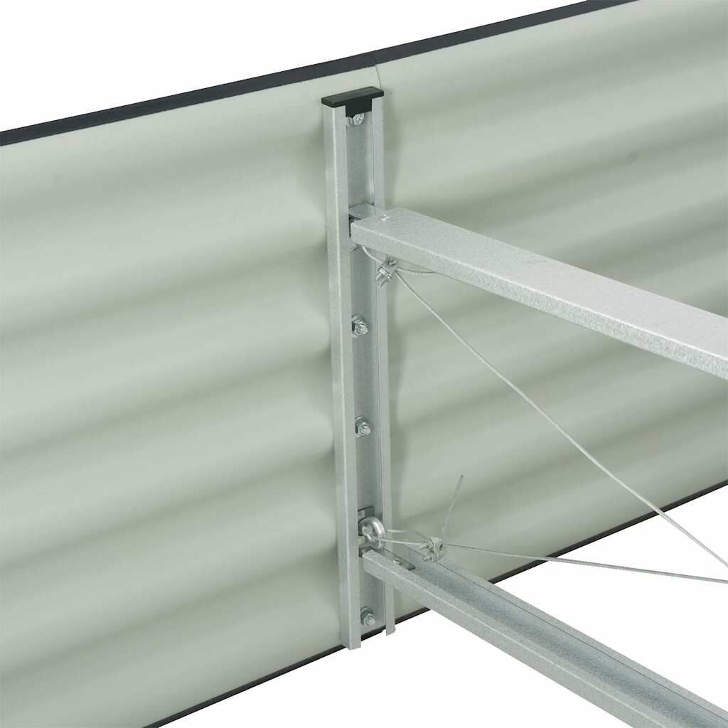vidaXL Ζαρντινιέρα Υπερυψωμένη Γκρι 400x80x44 εκ. Γαλβανισμ. Χάλυβας