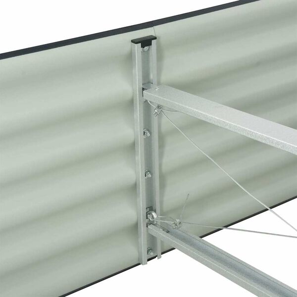 vidaXL Ζαρντινιέρα Υπερυψωμένη Γκρι 400x80x44 εκ. Γαλβανισμ. Χάλυβας