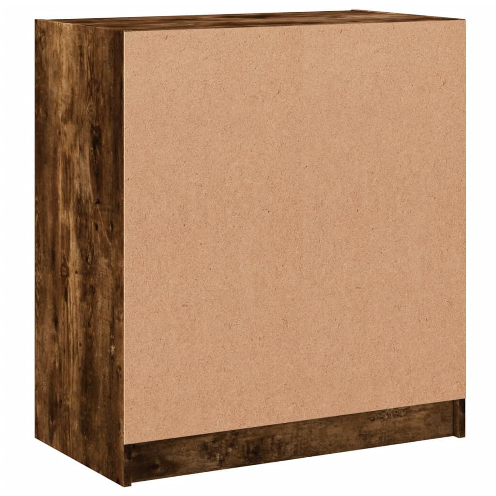 vidaXL Βοηθητικό Ντουλάπι Καπνιστή Δρυς 68x37x75,5 εκ. Γυάλινες Πόρτες