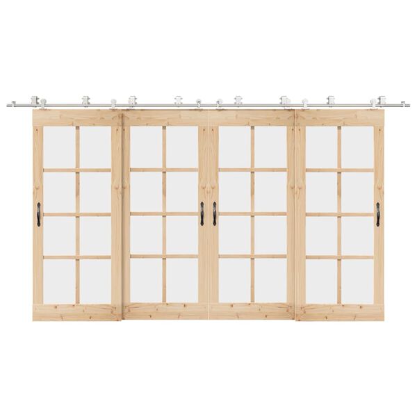 vidaXL Μηχανισμός Συρόμενης Μεσόπορτας Ασημί 400 εκ. Ανοξείδωτο Ατσάλι