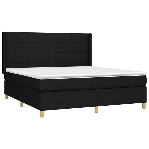 vidaXL &Kappa;&rho;&epsilon;&beta;ά&tau;&iota; Boxspring &mu;&epsilon; &Sigma;&tau;&rho;ώ&mu;&alpha; & LED &Mu;&alpha;ύ&rho;&omicron; 160x200 &epsilon;&kappa;. &Upsilon;&phi;&alpha;&sigma;&mu;ά&tau;&iota;&nu;&omicron;