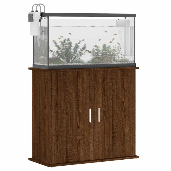 vidaXL Βάση Ενυδρείου Καφέ Δρυς 81x36x73 εκ. από Επεξεργασμένο Ξύλο