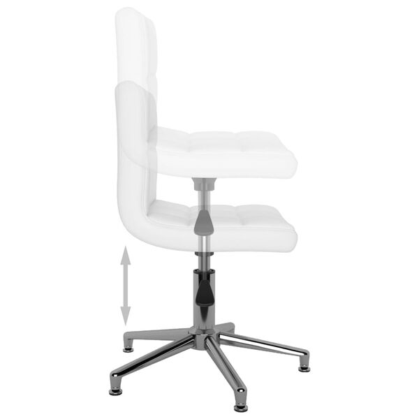 3087634 vidaXL Swivel Dining Chairs 4 pcs White Faux Leather (334405&times;2)