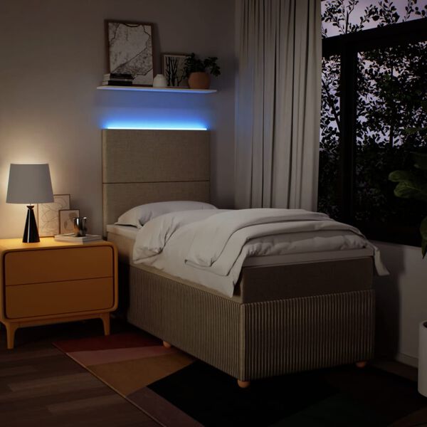 vidaXL &Kappa;&rho;&epsilon;&beta;ά&tau;&iota; Boxspring &mu;&epsilon; &Sigma;&tau;&rho;ώ&mu;&alpha; &Kappa;&rho;&epsilon;&mu; 90x200 &epsilon;&kappa;.&Upsilon;&phi;&alpha;&sigma;&mu;ά&tau;&iota;&nu;&omicron;