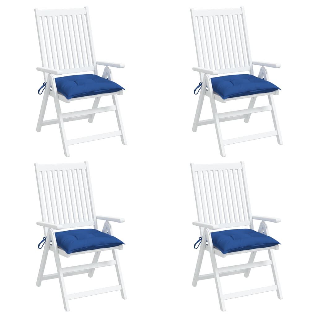 vidaXL Μαξιλάρια Καρέκλας Κήπου 4 τεμ. Μπλε 40x40x7 εκ. Υφασμάτινα