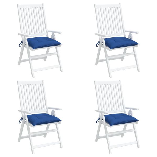 vidaXL Μαξιλάρια Καρέκλας Κήπου 4 τεμ. Μπλε 40x40x7 εκ. Υφασμάτινα