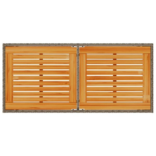 vidaXL Τραπέζι Κήπου Επιφάνεια Ακακίας Γκρι 115x54x74 εκ. Συνθ. Ρατάν
