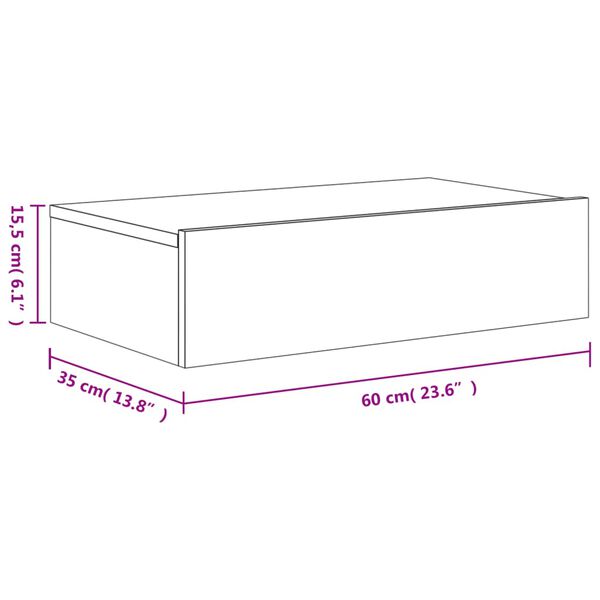 vidaXL Έπιπλο Τηλεόρασης με LED Γκρι Σκυροδέματος 60x35x15,5 εκ.