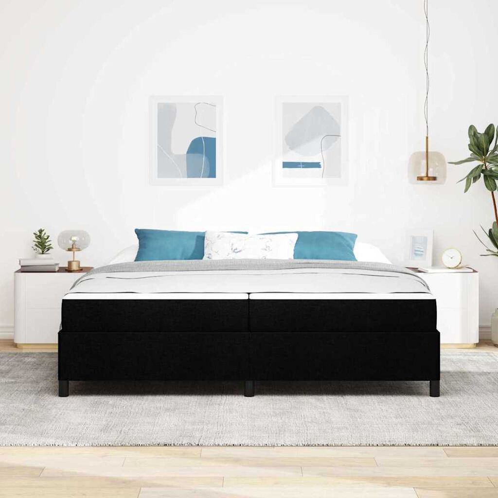 vidaXL Κρεβάτι με ελατήρια Μαύρο και Μαύρο 200 x 200 cm