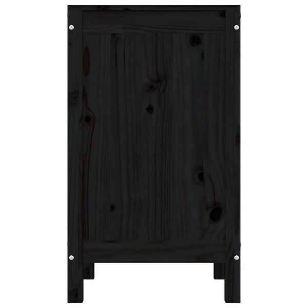 vidaXL Καλάθι Ρούχων Μαύρο 44x44x76 εκ από Μασίφ Ξύλο Πεύκου