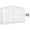 vidaXL Συρματοκιβώτια Τοξωτά 8 τεμ. 200x50x120/140 εκ. Γαλβαν. Ατσάλι