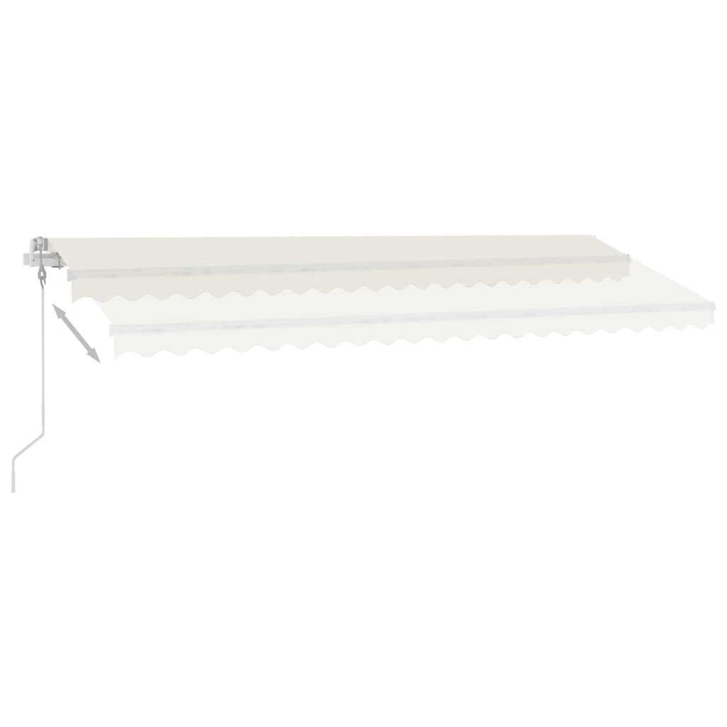 vidaXL Τέντα Αυτόματη με LED & Αισθητήρα Ανέμου Κρεμ 500 x 300 εκ.