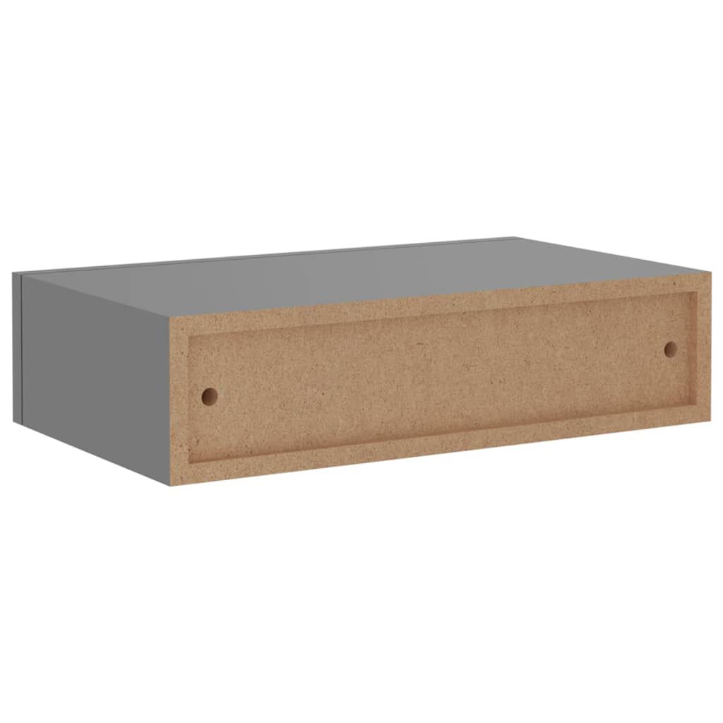 vidaXL Ράφια Τοίχου με Συρτάρια 2 Τεμ. Γκρι 40 x 23,5 x 10εκ. από MDF