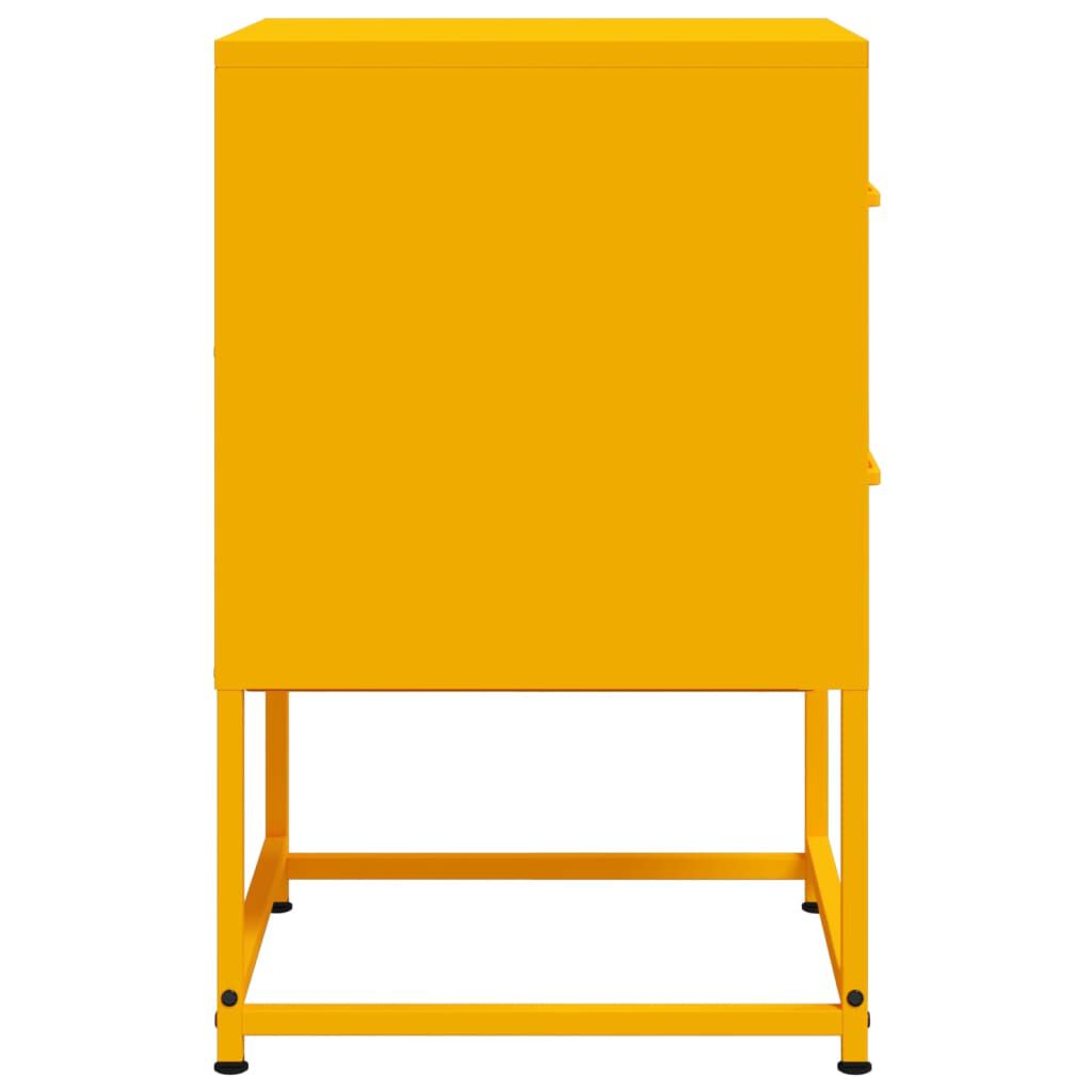 vidaXL Κομοδίνο Μουσταρδί 36x39x60,5 εκ. από Χάλυβα