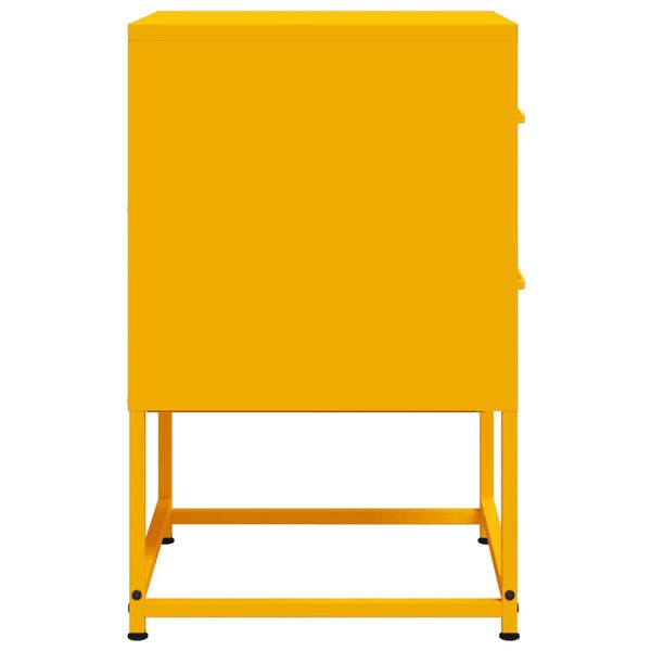 vidaXL Κομοδίνο Μουσταρδί 36x39x60,5 εκ. από Χάλυβα