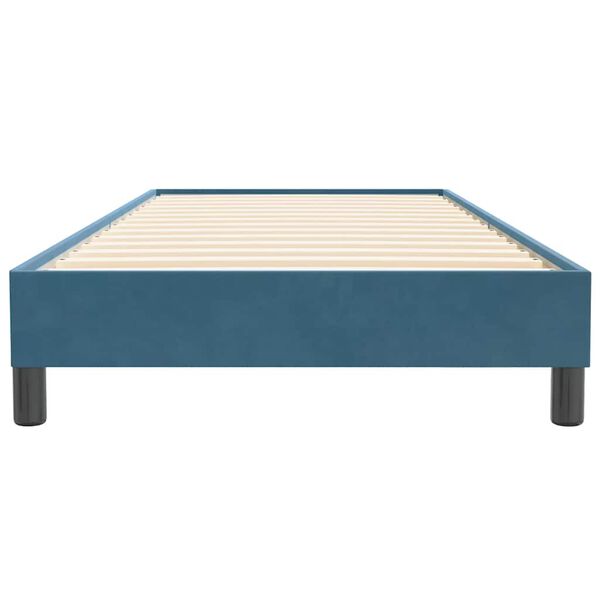 vidaXL Κρεβάτι Boxspring χωρίς Στρώμα Σκούρο Μπλε 90x220 εκ. Βελούδινο