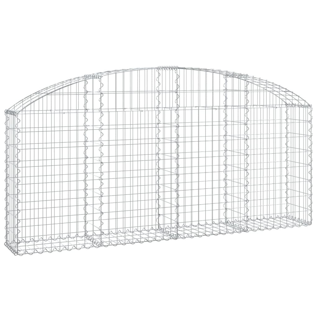 vidaXL Συρματοκιβώτιο Τοξωτό 200x30x80/100εκ. από Γαλβανισμένο Χάλυβα